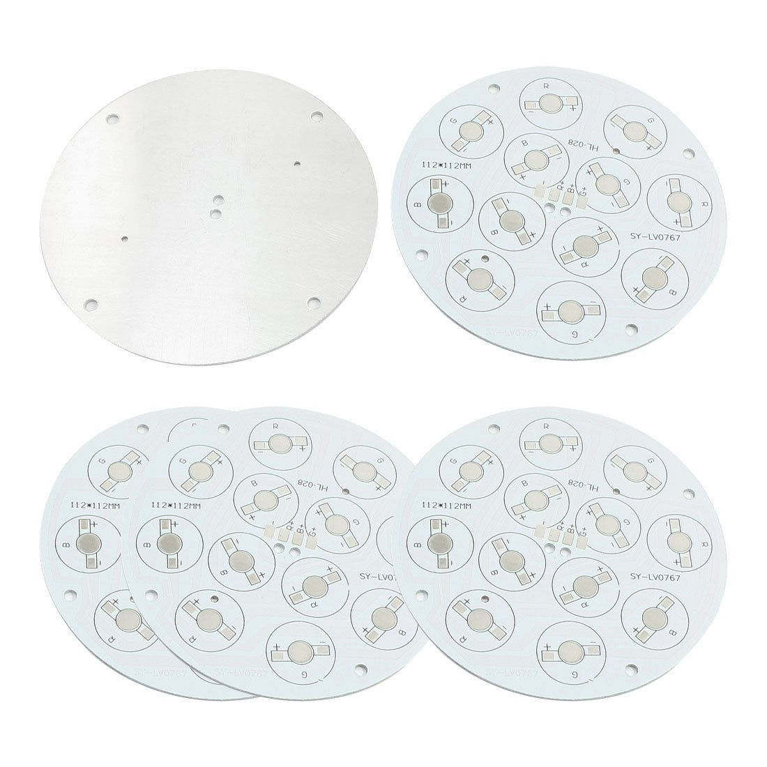 5Pcs 112mm Round Aluminum PCB Circuit Board for 12 x 1W 3W RGB LED in Series