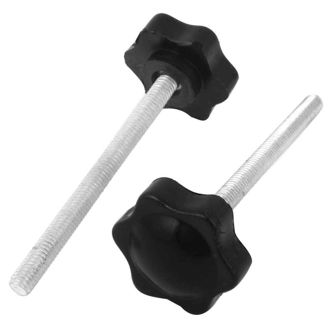 2Pcs 32mm Dia Star Shape Head M6x70mm Male Thread Clamping Screw Knob