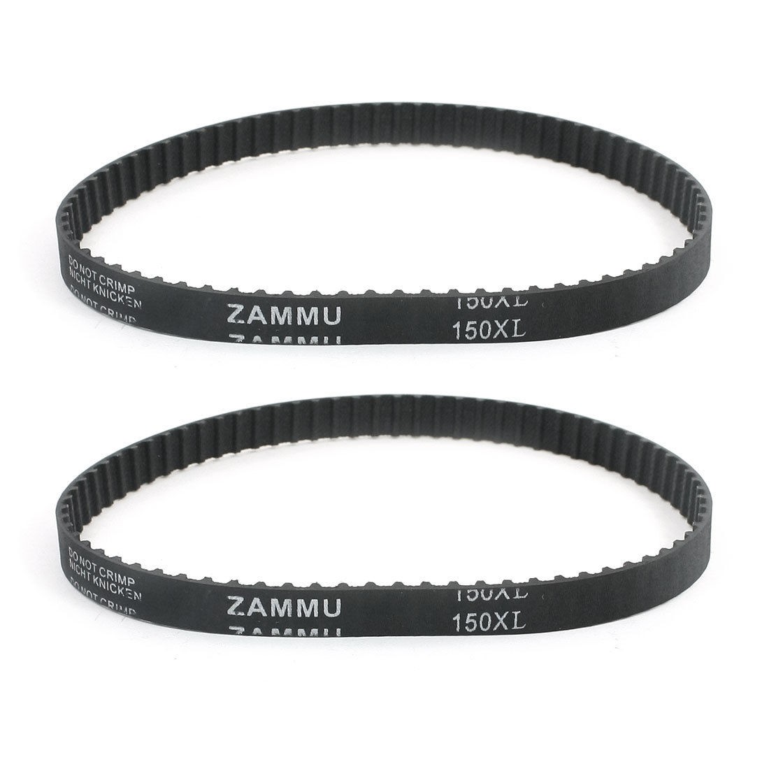 2 Pcs 150XL 15" Girth 75T Single Sided Black Rubber Timing Belt Replacement
