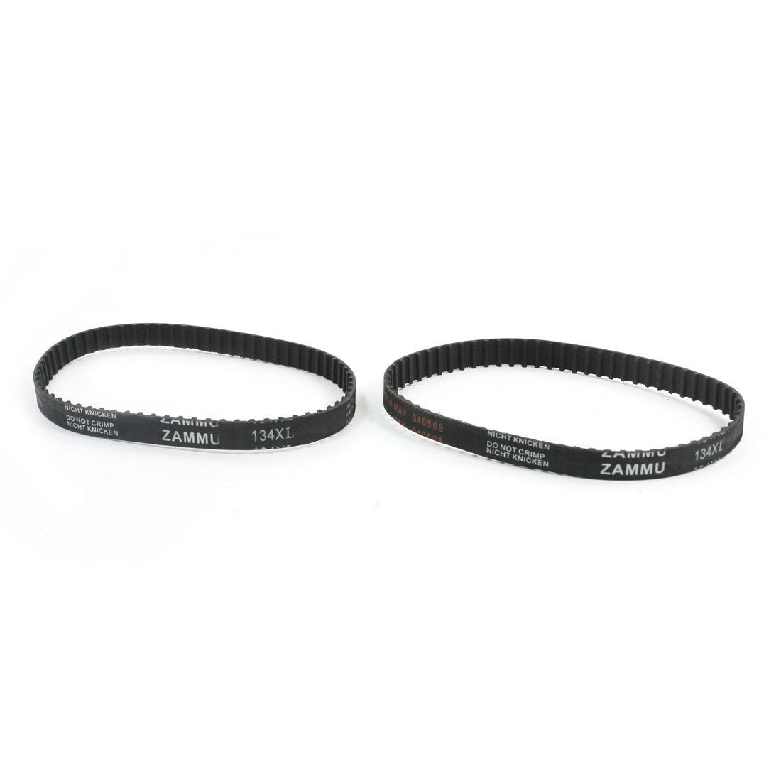 134XL 67 Teeth 10mm Width Rubber Industrial Synchronous Timing Belt Black 2Pcs