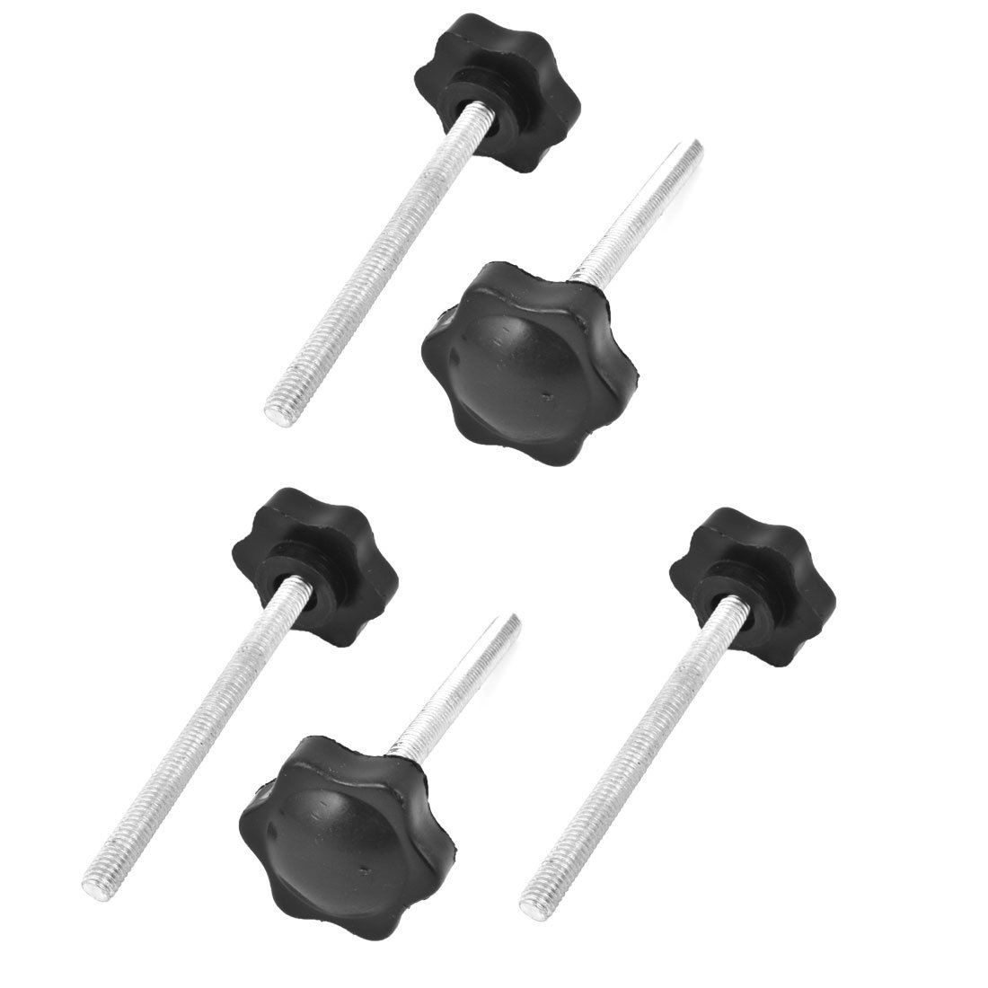 32mm Star Head Dia Replacement 6mm x 70mm Clamping Screw Knob Grip 5Pcs