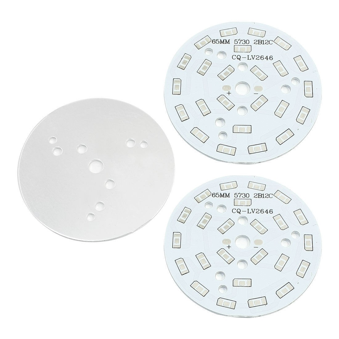 3Pcs 65mm Circle Aluminum PCB Circuit Board for 24 x 1/2W 5730 SMD LED