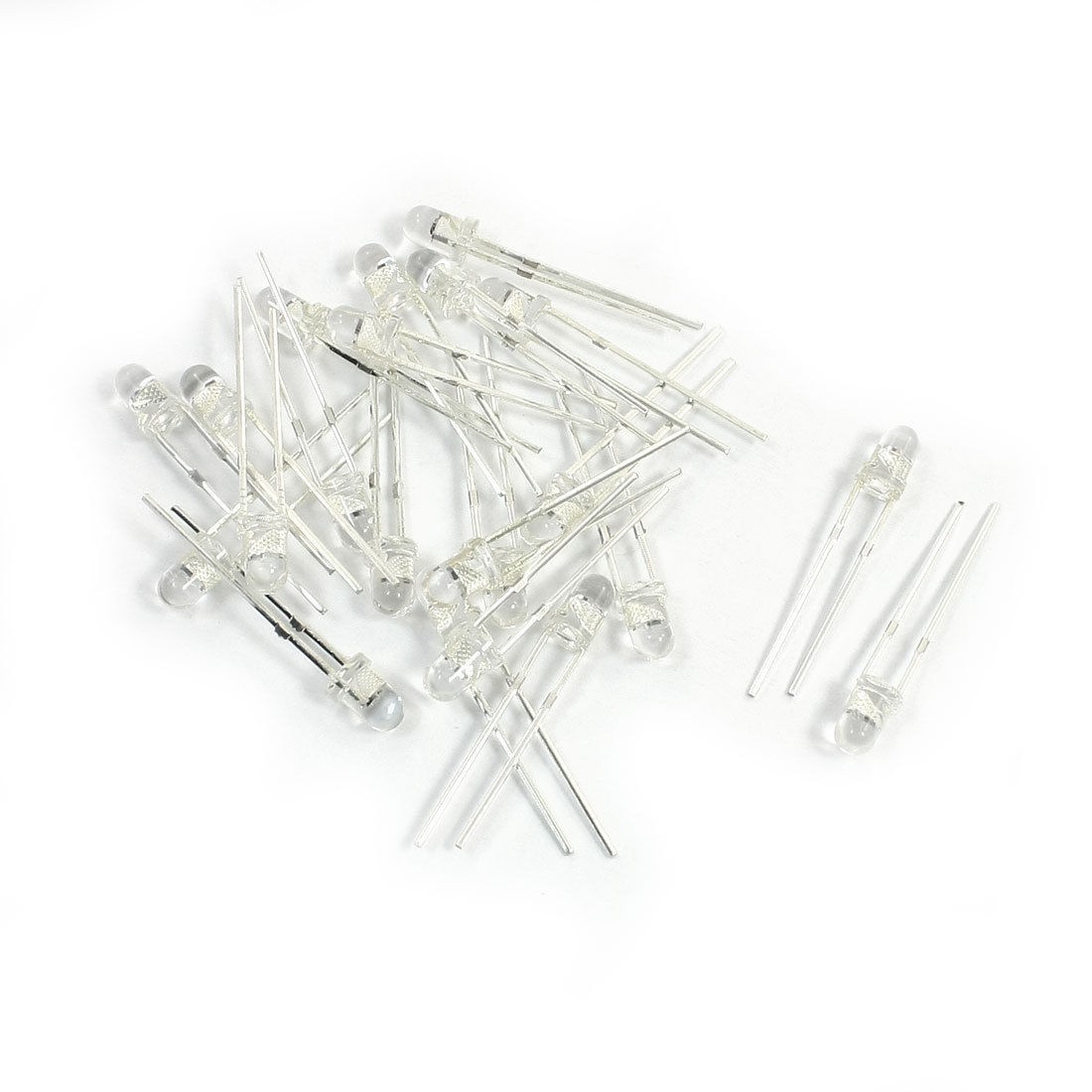 20 PCS Rectangular Head 2 Pin Multicolor LED Light Emitting Diodes 3mm Dia