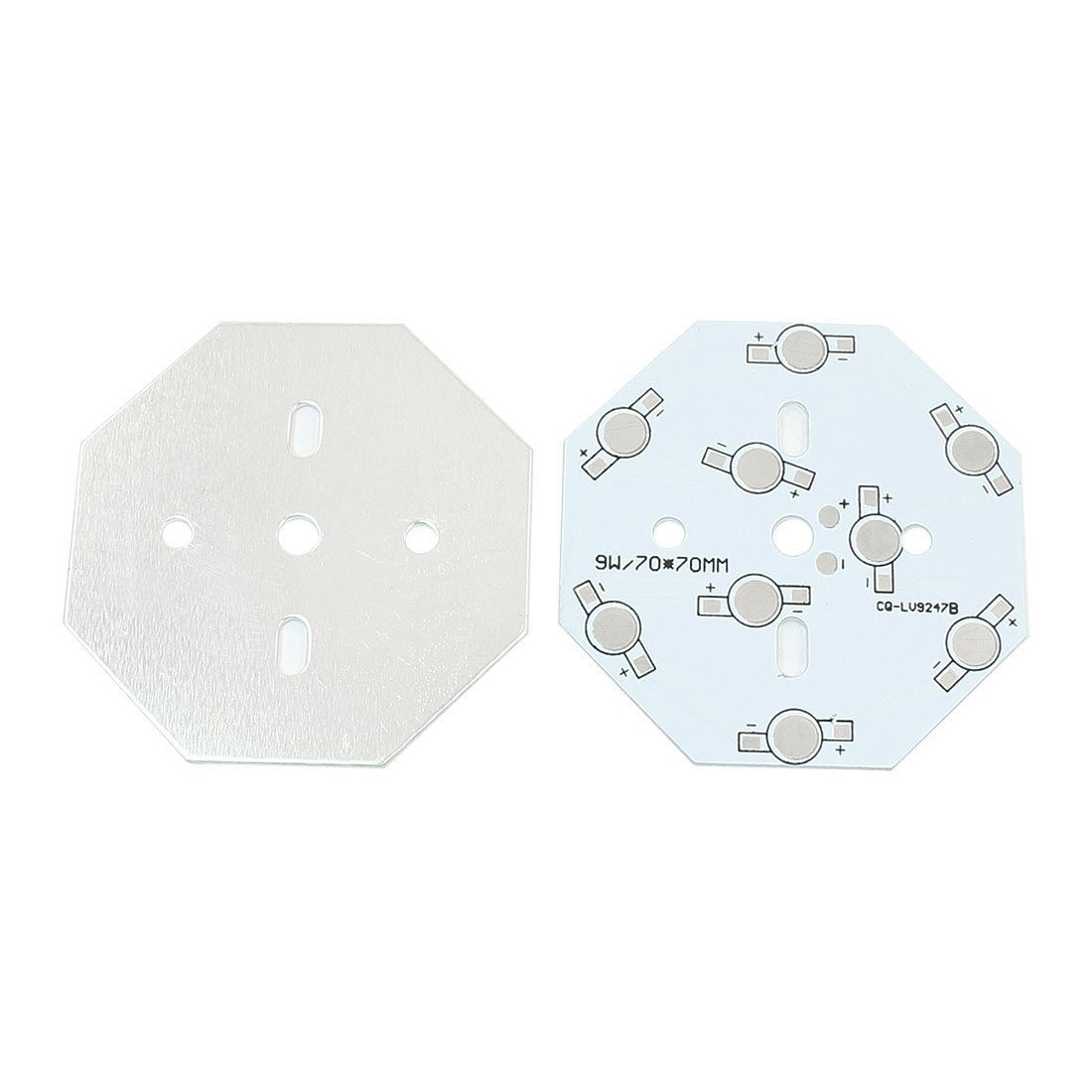 2PCS 70mm x 70mm Aluminum PCB Circuit Board for 1W/3W High Power 9LED Bulb