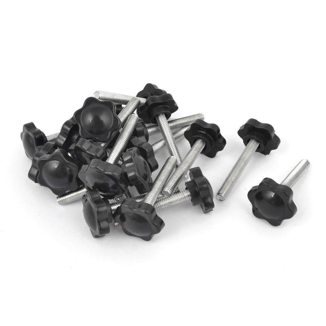 25mm Star Head Diameter 6mm x 40mm Clamping Screw Knob Grip 20Pcs