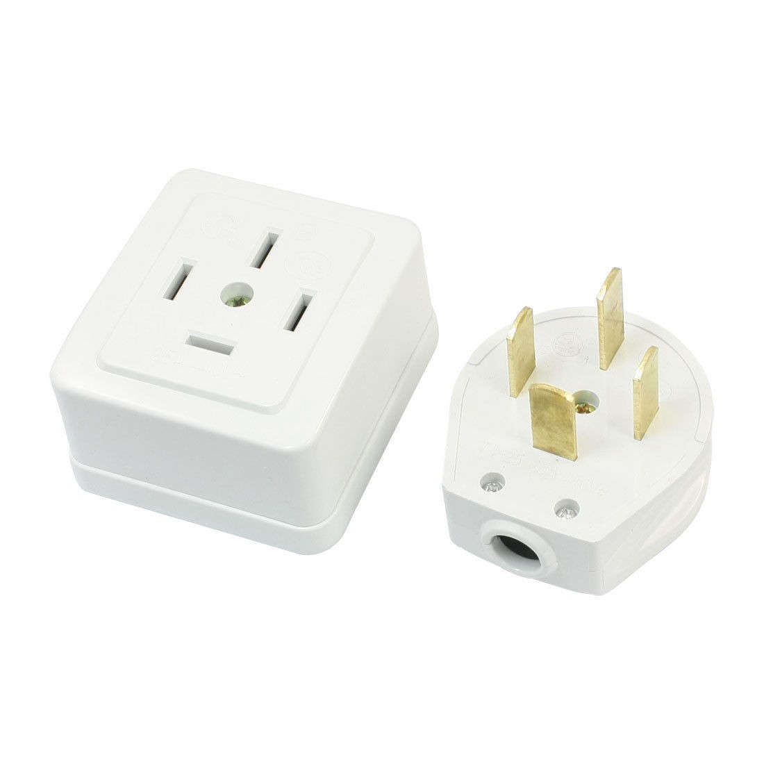 25A AC 440V 3 Phase 4 Wire 3P4W Cable Connector Industrial Socket Plug White