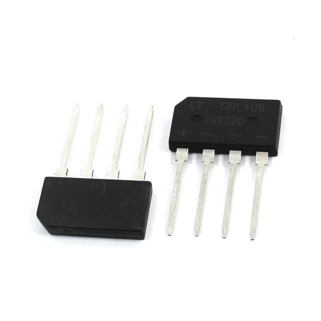 2pcs GBL406 Single Phase Glass Passivated Bridge Rectifier 600V 4A