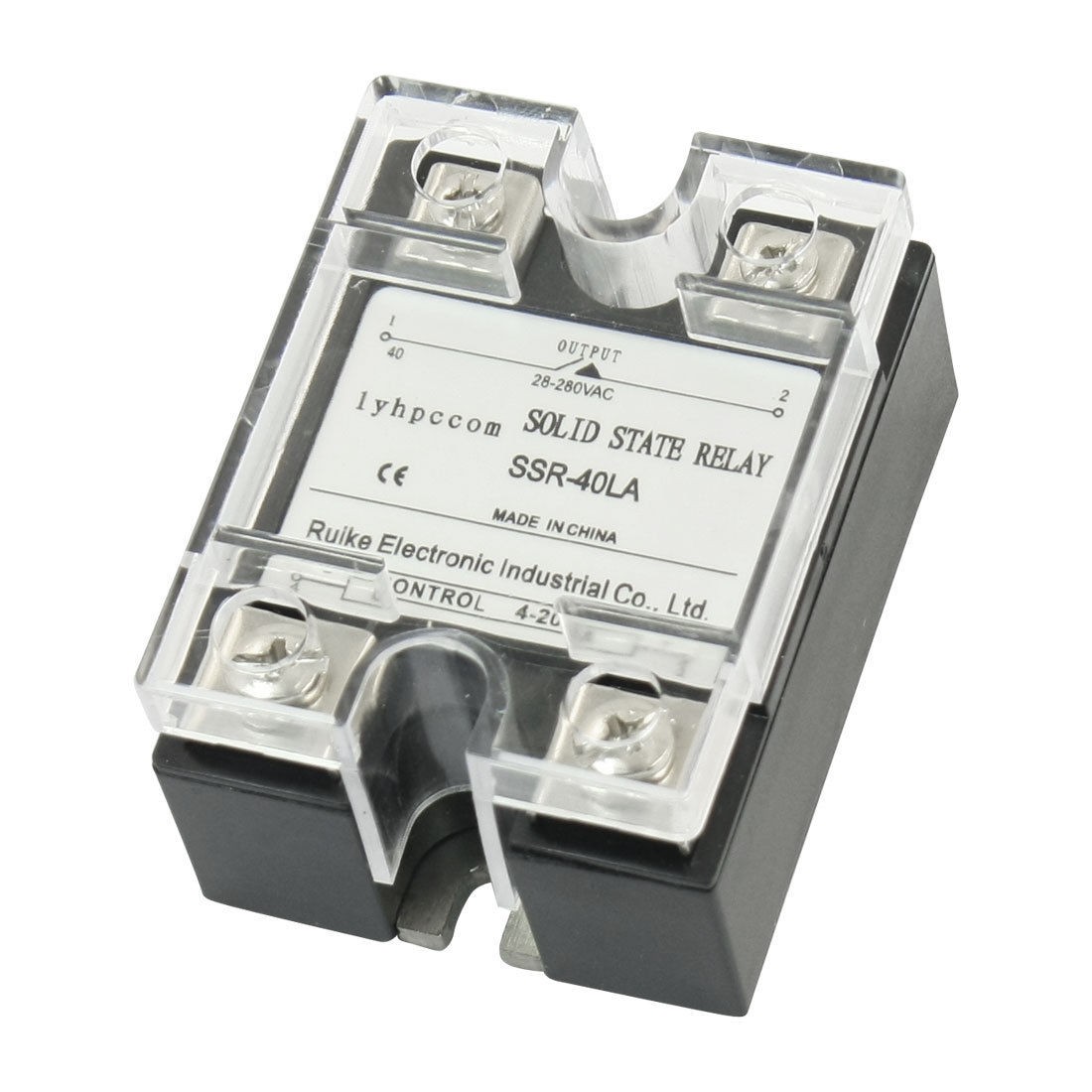 4-20mA Input AC 28-280V 40A Output 1 Phase Clear Cover Solid State Relay