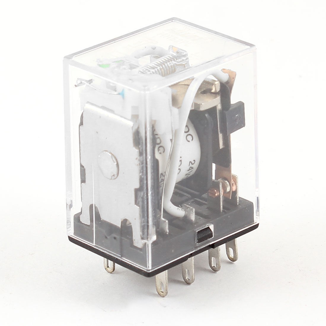 HH52PL DC 24V Coil 8 Pins DPDT Green LED Indicator Light Power Relay