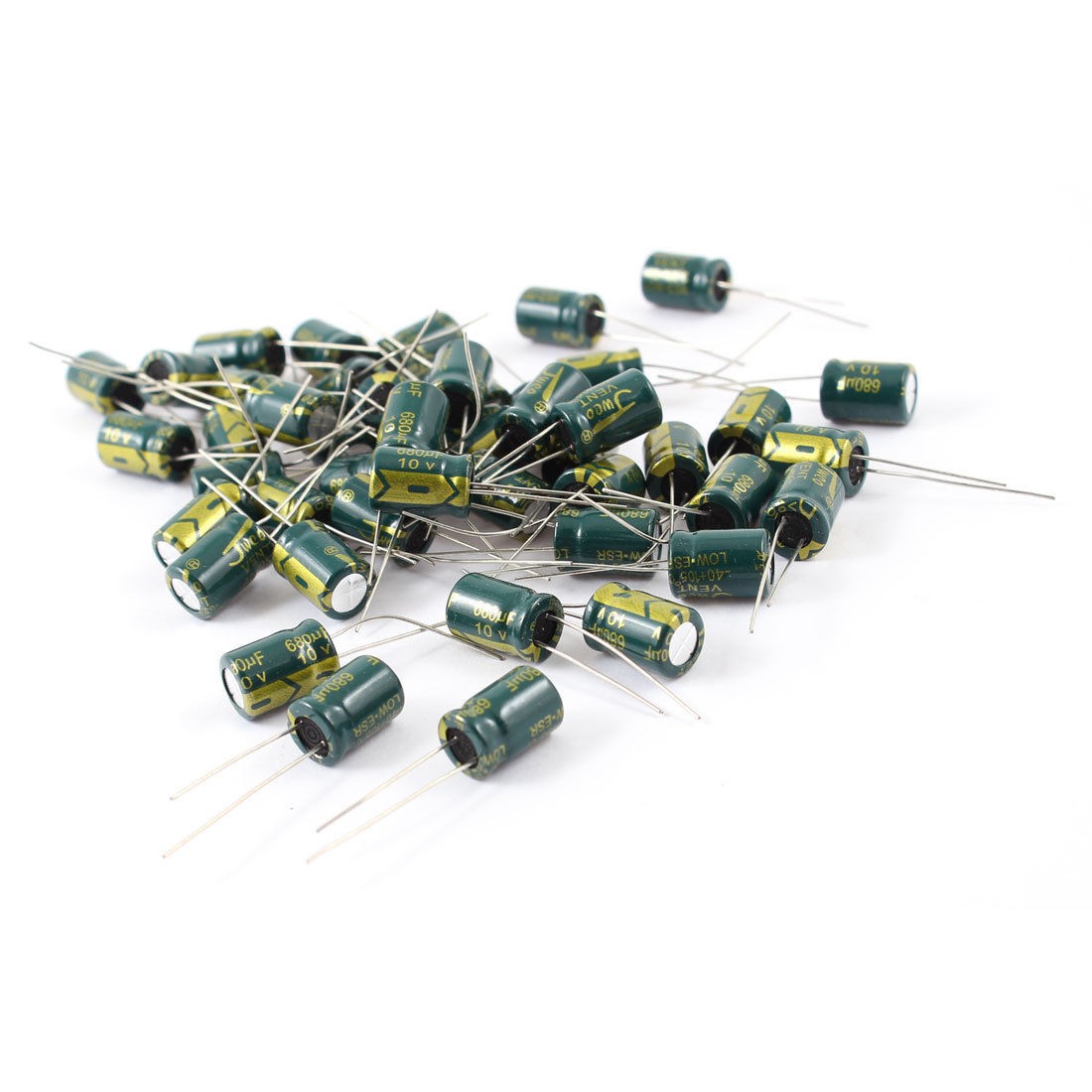 50 Pcs 680uF 10V Radial Aluminnum Electrolytic Capacitors 8mm x 11mm