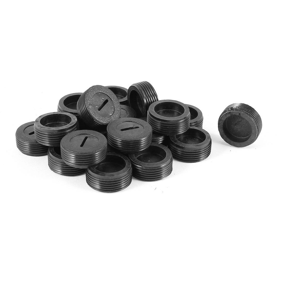 20 Pcs 18mm Dia Thread Plastic Carbon Brush Cap Cover for Motor