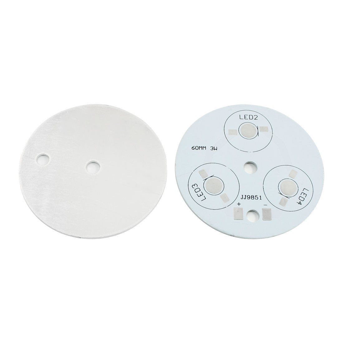 2PCS Aluminum PCB Circle Board 60mm for 3 x 1W/3W/5W LEDs Light
