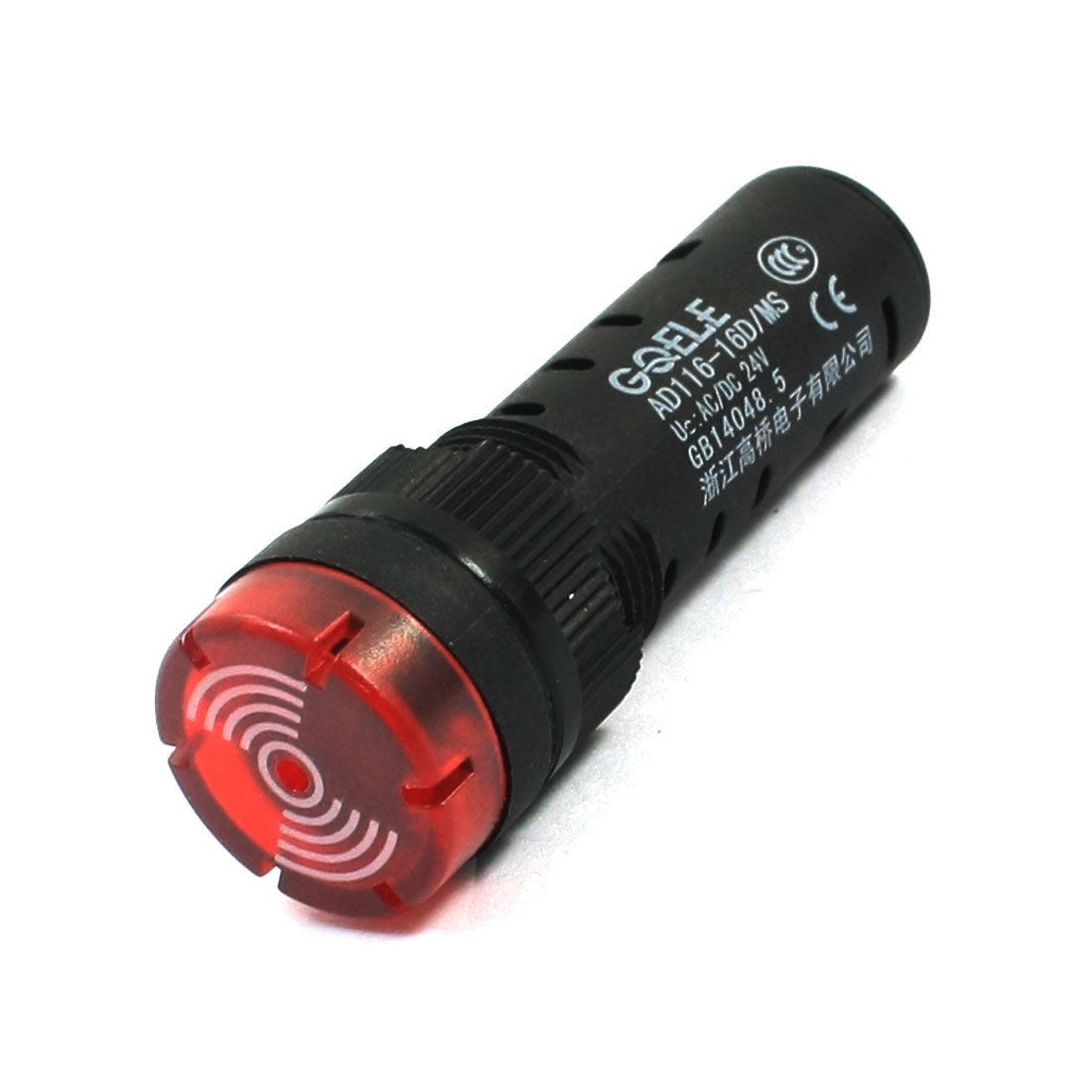 AC/DC24V 16mm Buzzer Warn Red LED Accident Signal Indicator Light