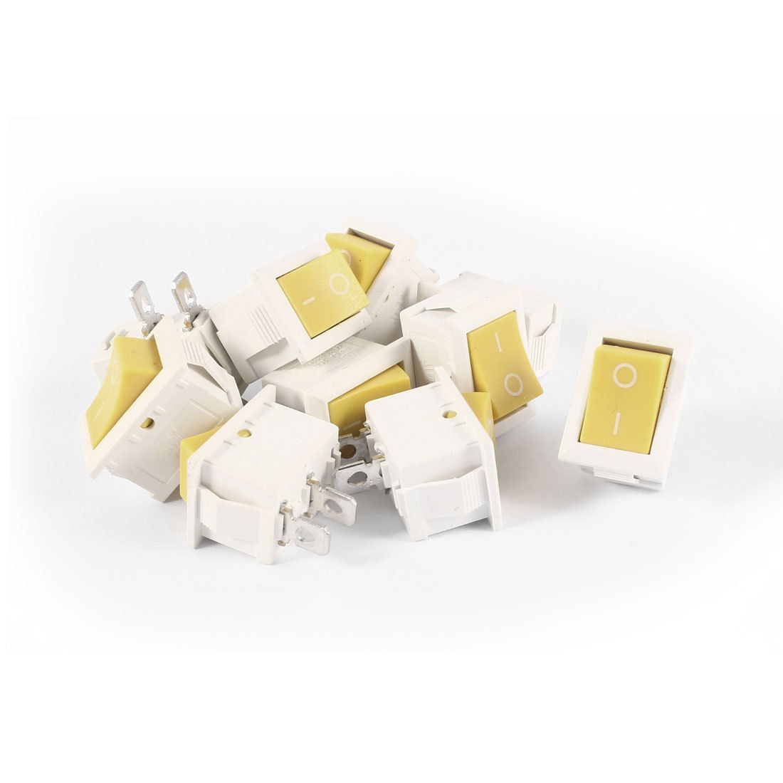 10Pcs KCD1 AC 250V 6A 125V 10A 2Pin SPST Power ON/OFF Panel Rocker Switch Yellow