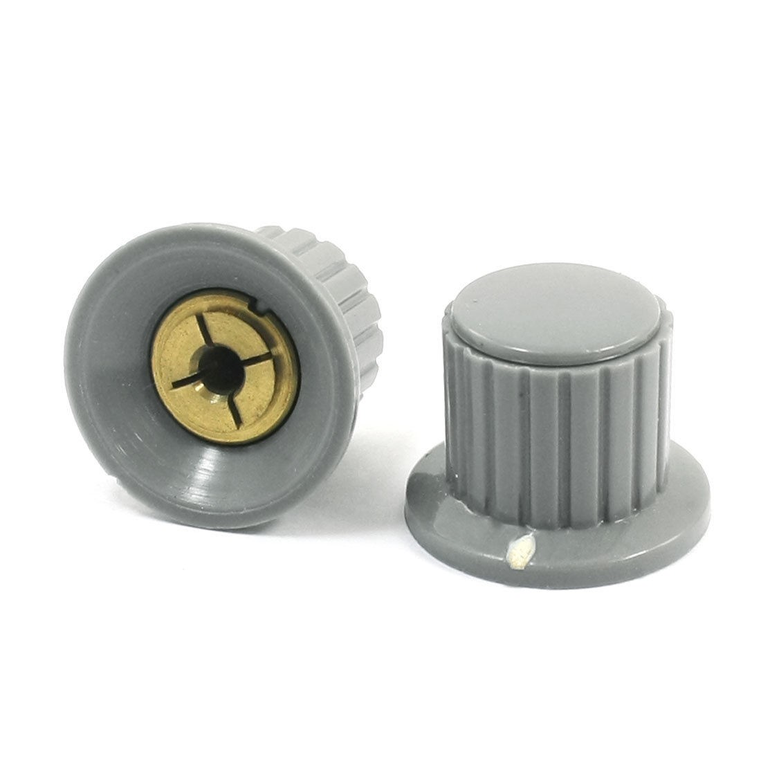 2pcs Ribbed Grip 4mm Split Shaft Volume Knob KYP25-18-4 for Potentiometer Pot