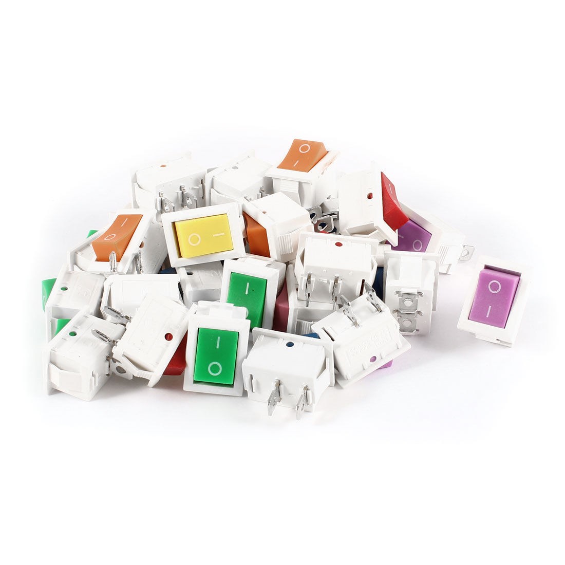 30 Pcs KCD1 AC 250V 6A 125V 10A 2Pin SPST Power ON/OFF Panel Rocker Switch