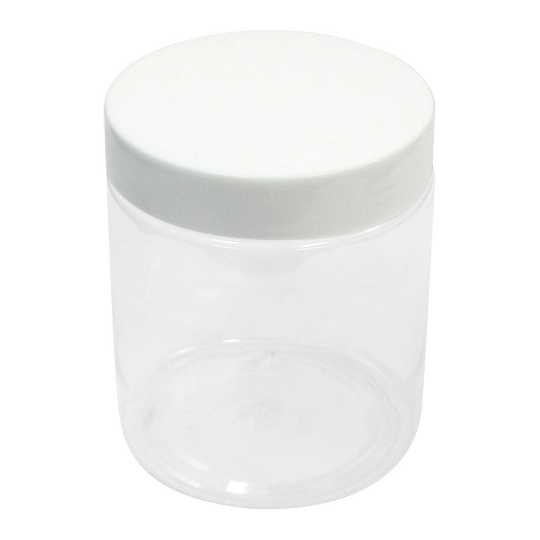 250mL 8.5cm x 7cm White Clear Plastic Widemouth Jar Bottle for Biochemistry Lab