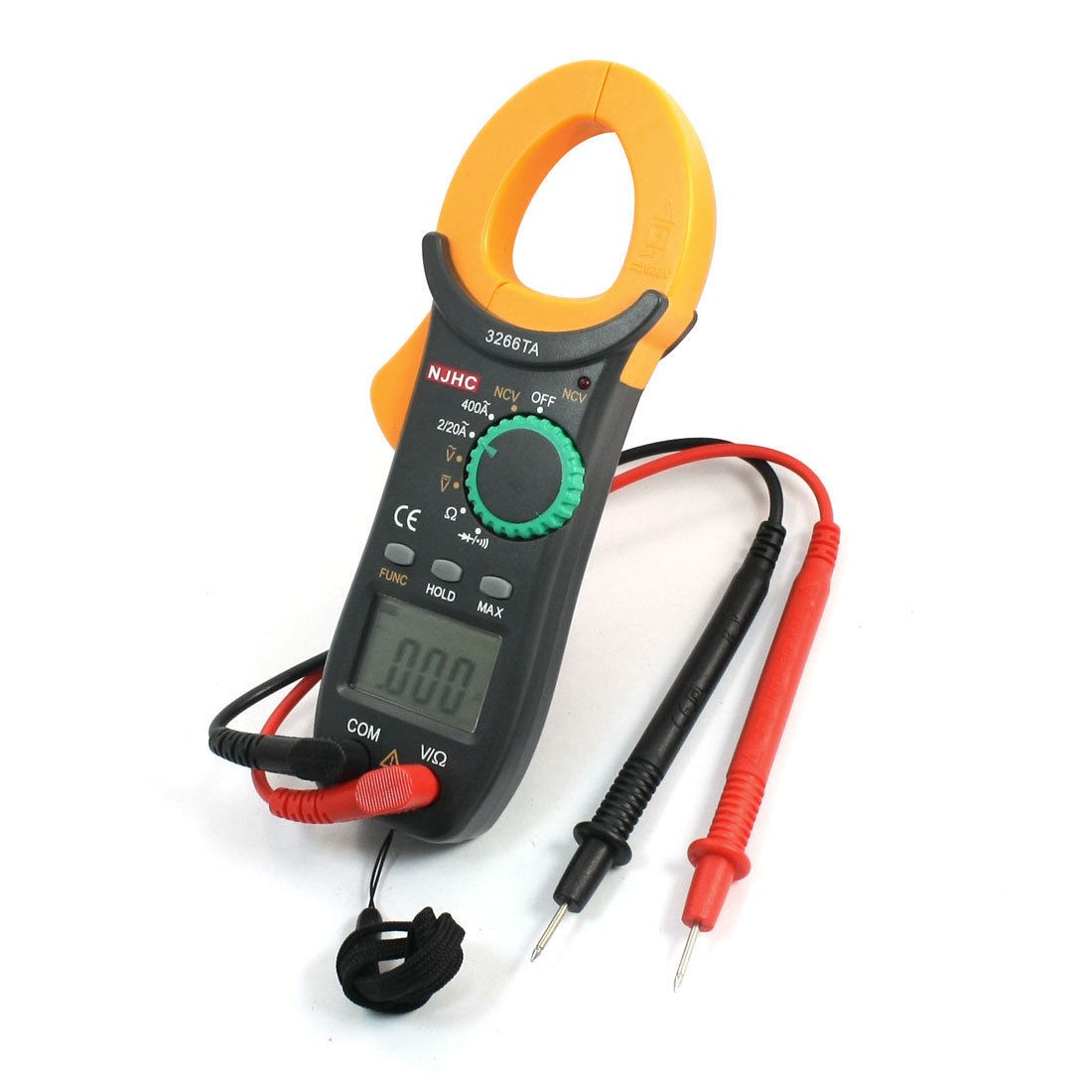 Battery Powered Voltage Current Resistor LCD Display Digital Clamp Meter