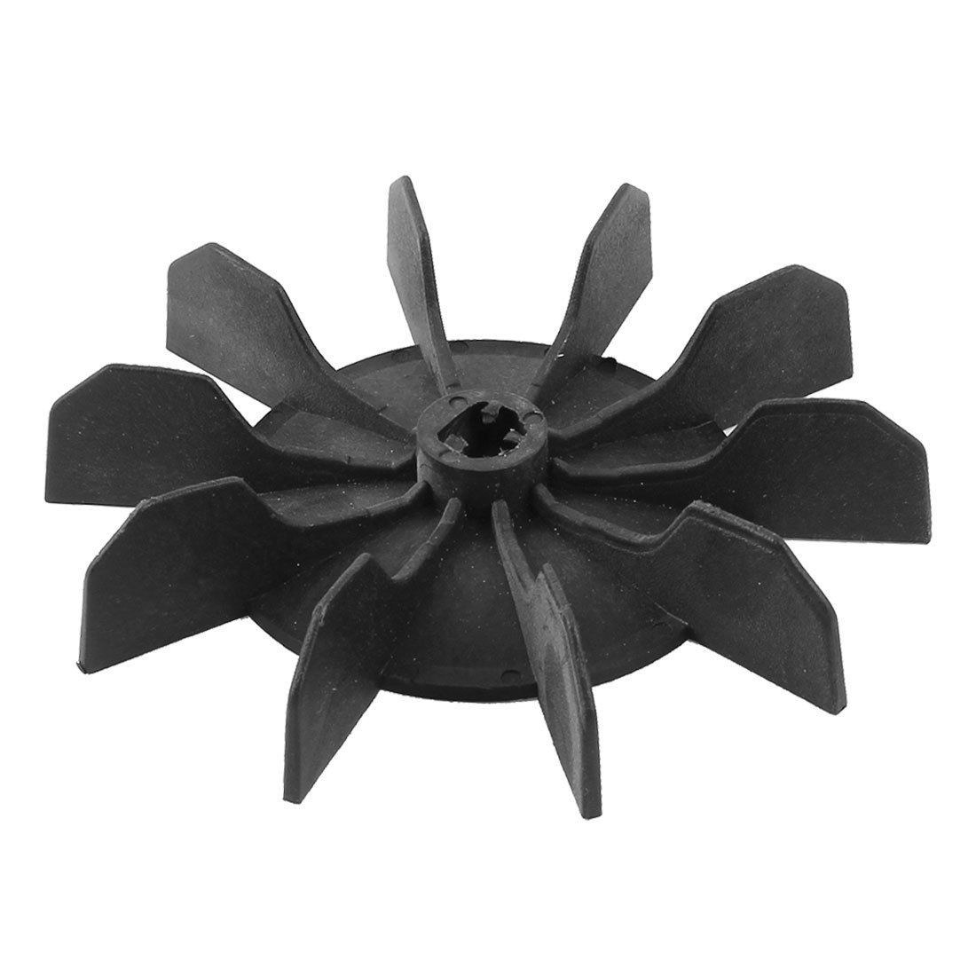 Black Plastic Inner Dia 1.3cm Ten Impeller Electrical Motor Fan Blade Wheel