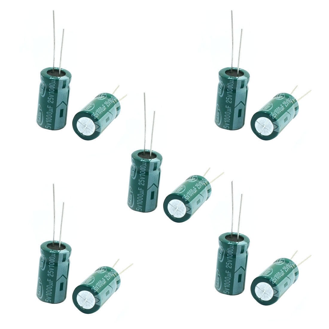 13mm x 25mm 1000uF 25V 105C Radial Aluminum Electrolytic Capacitors 10 Pieces