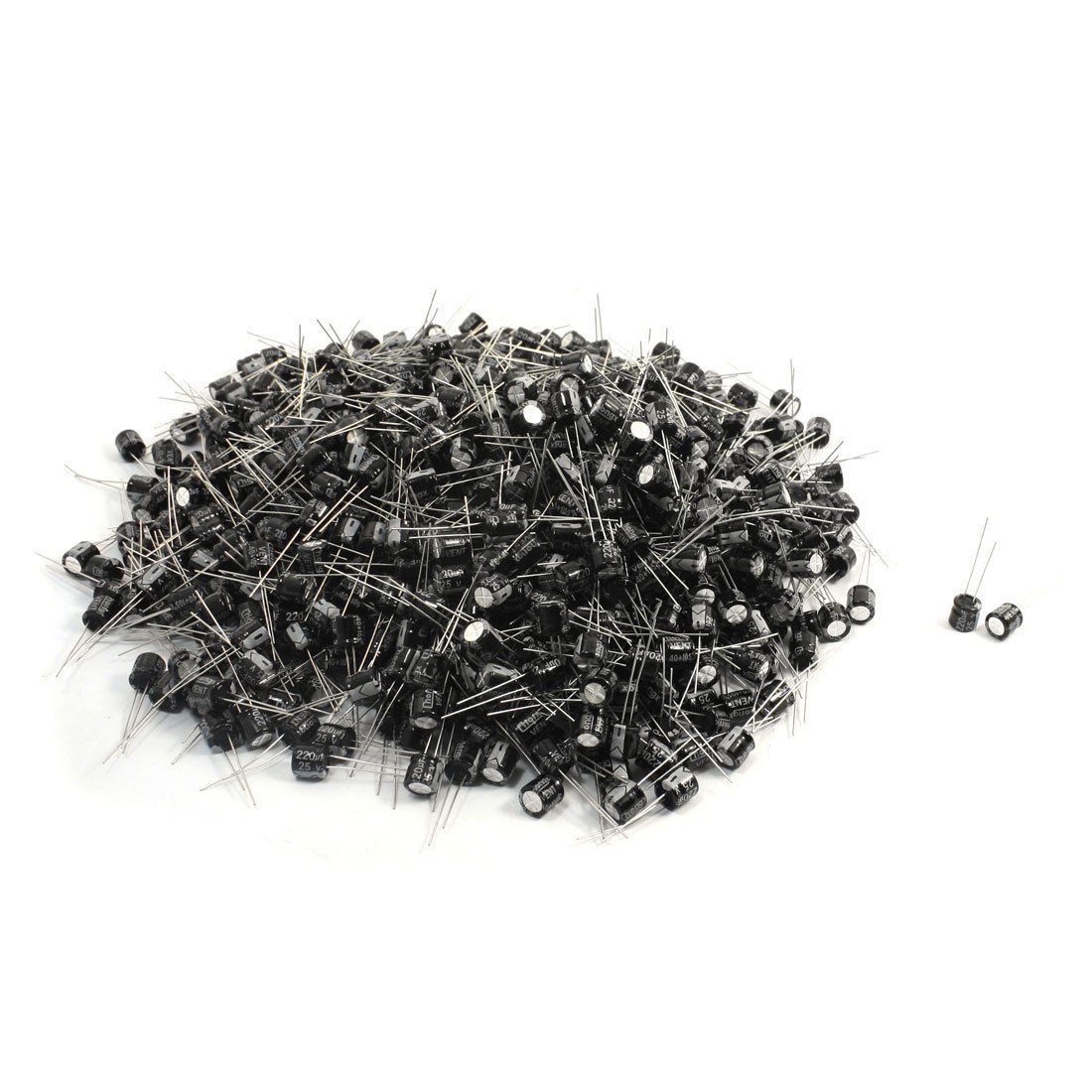 1000Pcs 220uF 25V 8mmx7mm Aluminum Radial Lead Electrolytic Capacitors