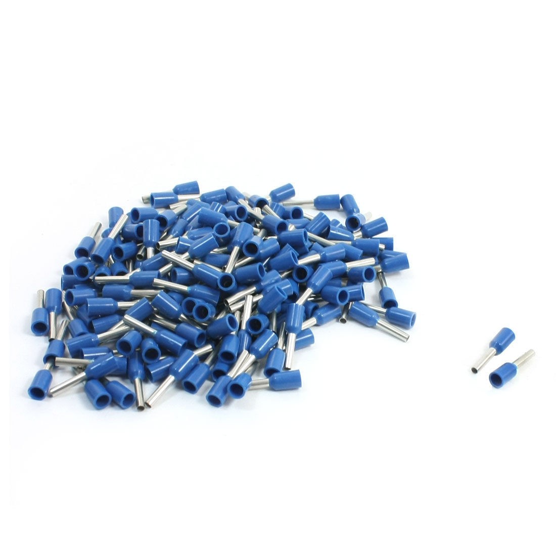 1 7mm OD Tube Pre Insulate Ferrules Terminals E1008 Blue 190pcs for 18AWG Cable