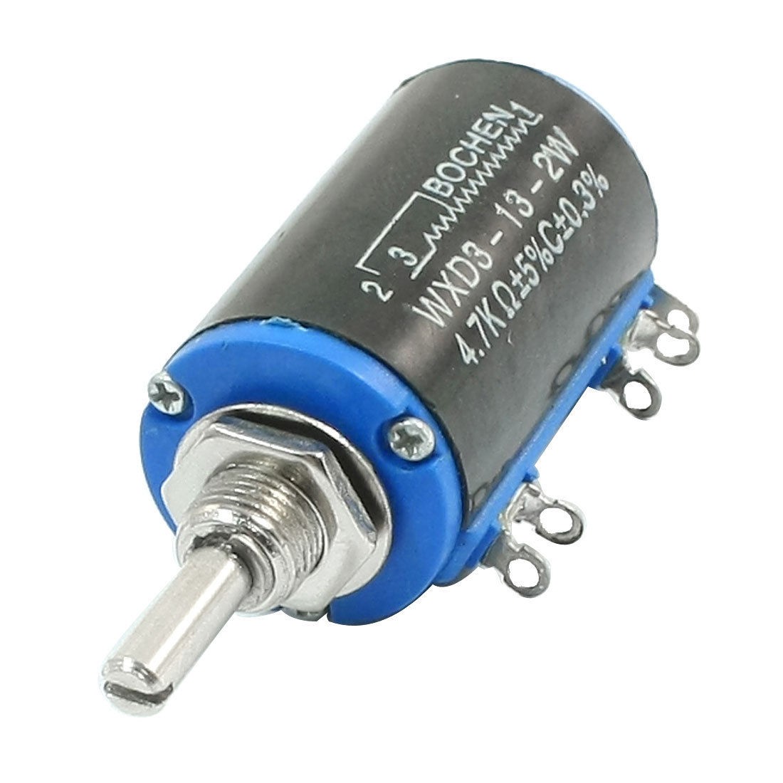 4.7K Ohm 5% Multi Turn 3 Terminals Rotary Wire Wound Potentiometer