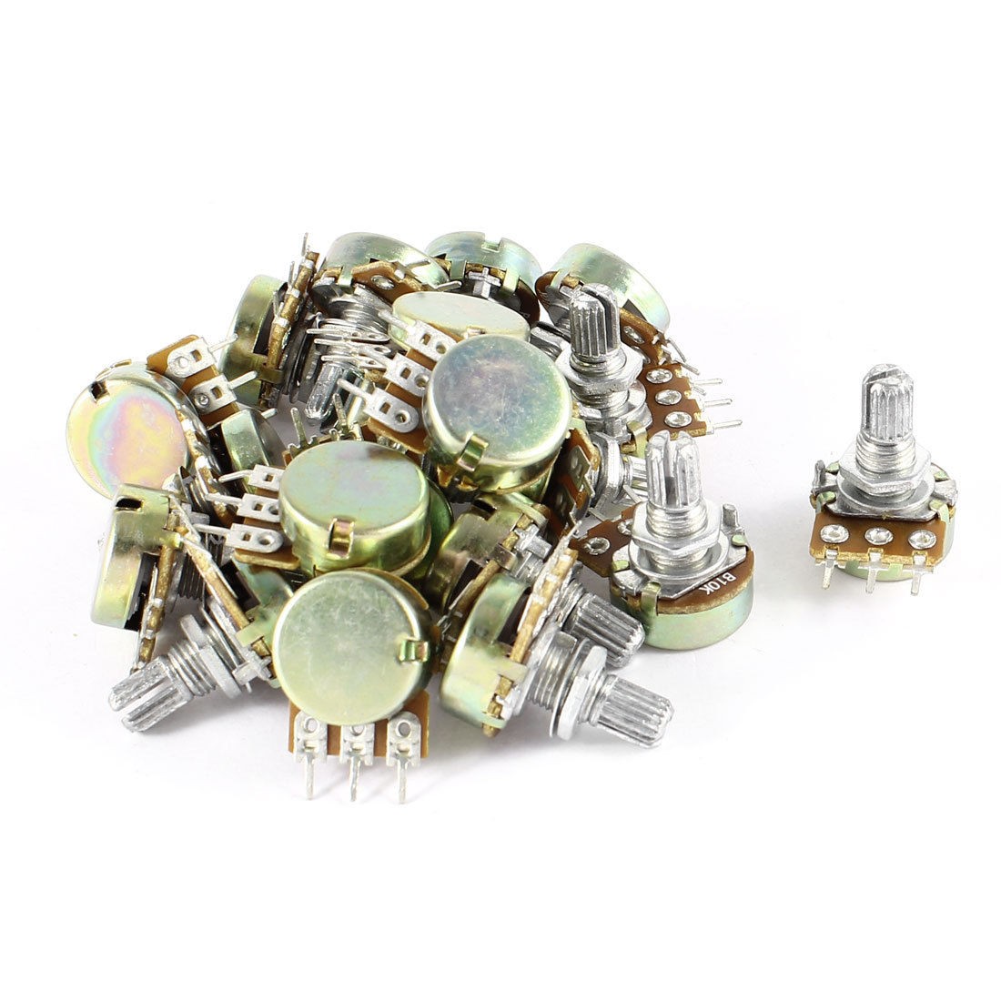 AC 220V 6A 10K Ohm Top Adjustment Single Turn Rotary Taper Potentiometer 20 Pcs