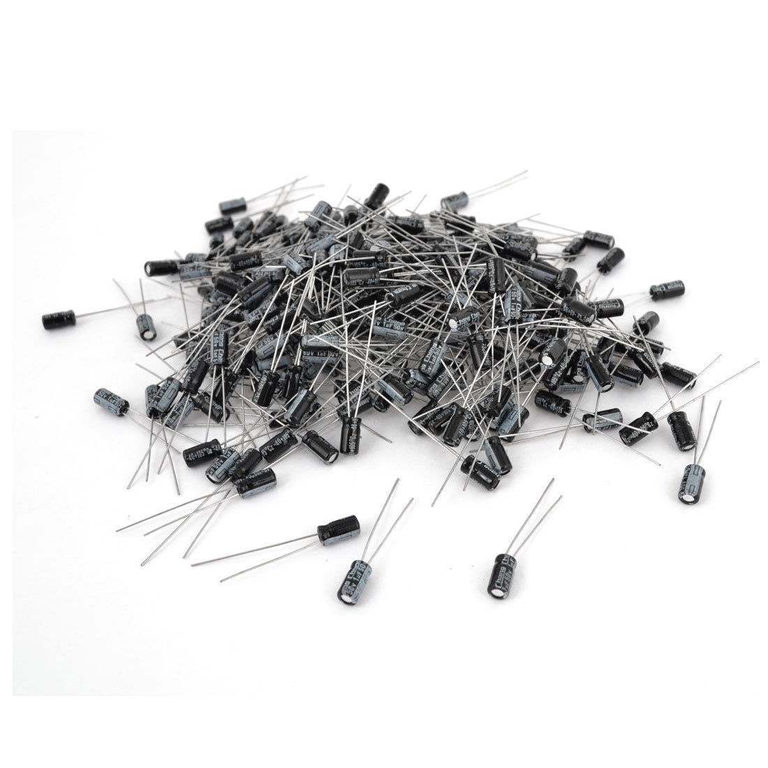 1000 Pcs 4mm x 7mm 1UF 50V Polarized Radial Electrolytic Capacitor