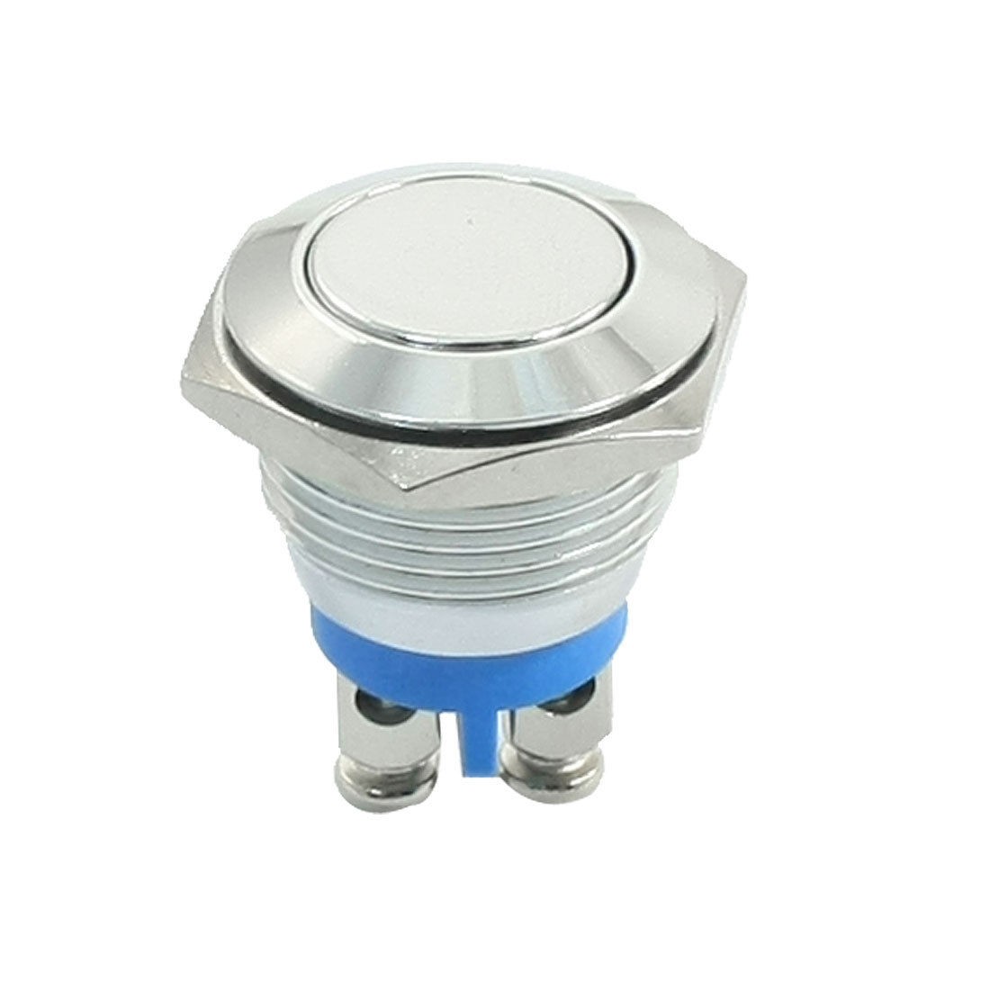 15.5mm Thread SPST 1NO Momentary Flat Head Push Button Switch 24V 3A