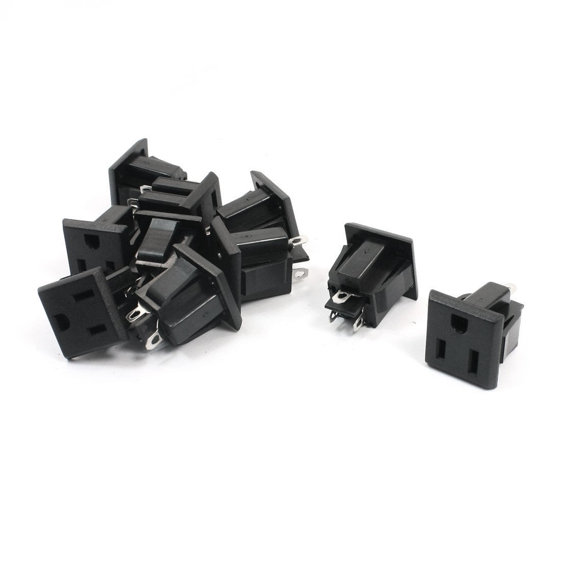 10Pcs US Plug Socket Soldering Power Adapter Connector AC 125V 15A