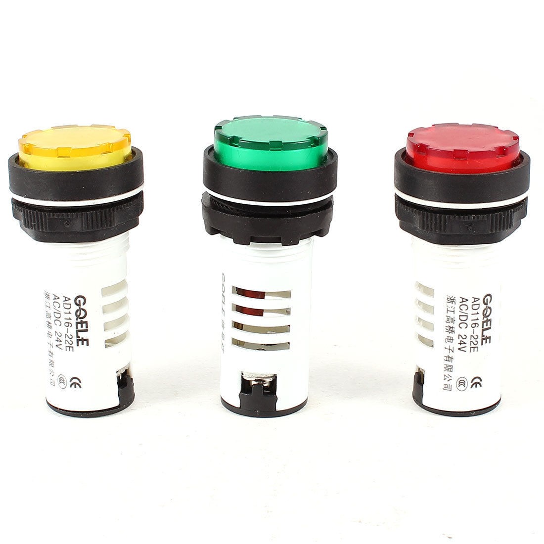 3 Pcs Green Red Yellow LED Electrical Accident Indicator Light Lamp AC/DC24V