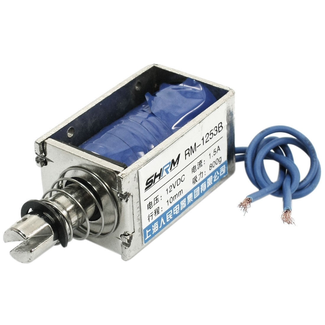 RM-1253B DC12V 800g/10mm Open Frame Pull Push Solenoid Electromagnet