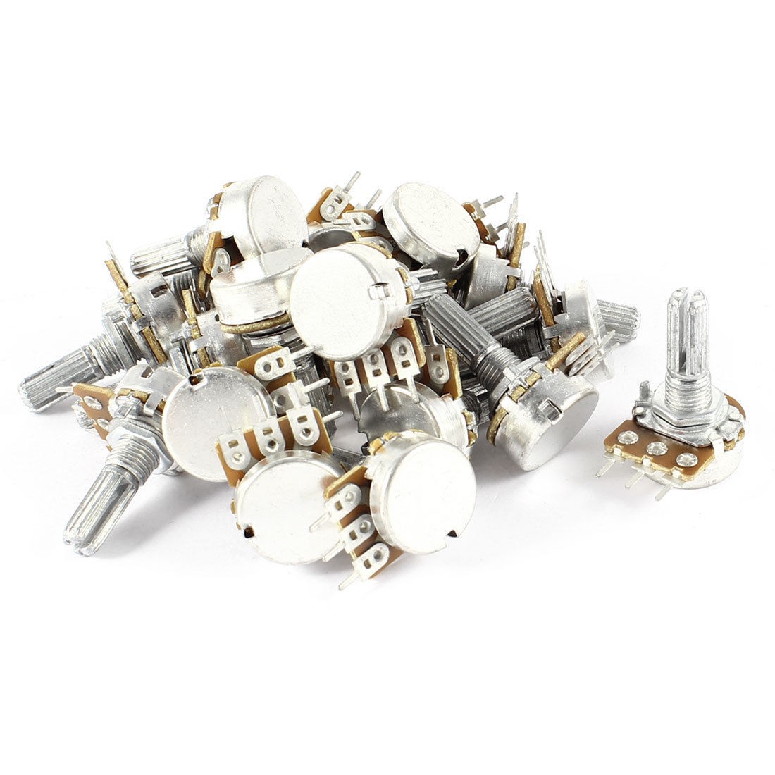 20 Pieces B10K 10K Ohm 3 Terminal One Linear Rotary Taper Potentiometer AC 220V