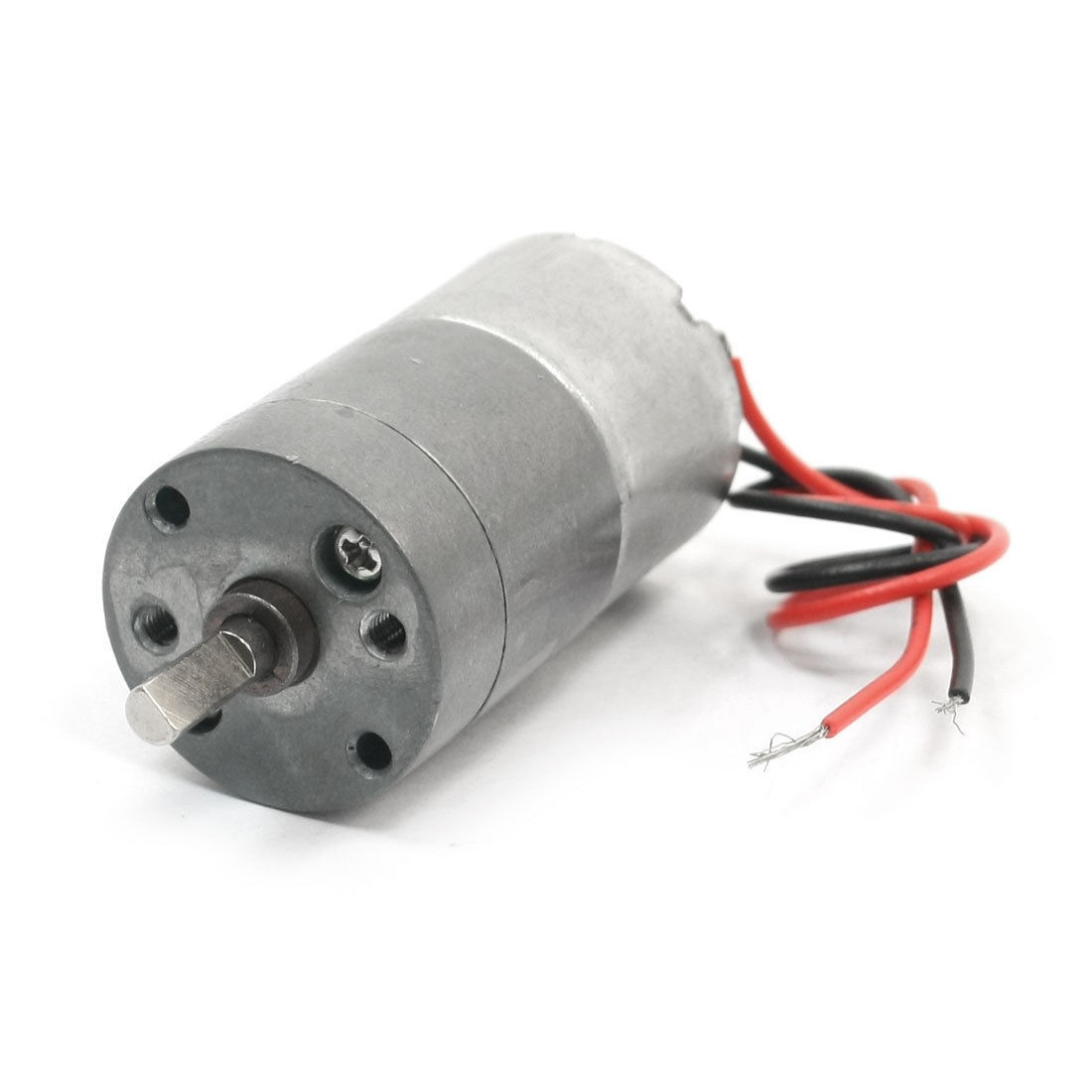 4mm Drive Shaft 75 r/min Cylindrical Geared Box Electric Motor DC 12V