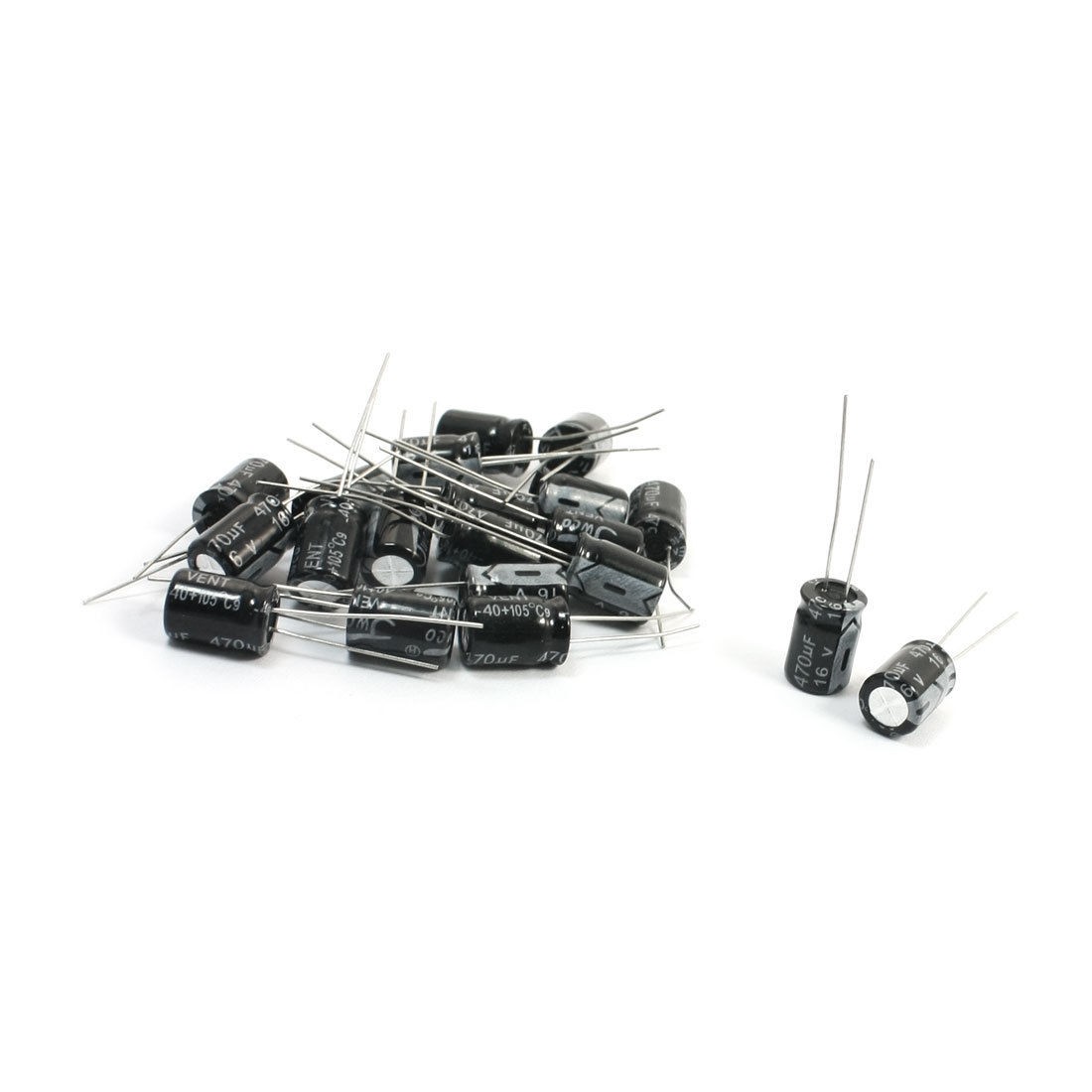 20Pcs 470uF 16V Radial PCB Circuit Board Electrolytic Capacitors 8mm x 11mm