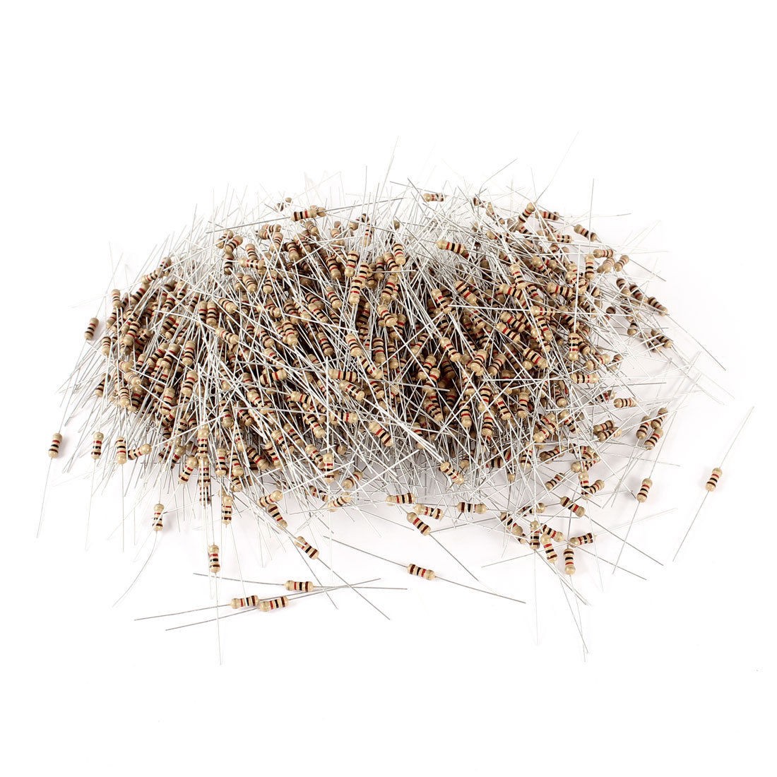1000 Pcs Axial Lead Carbon Film Resistor 1K Ohm 5% Tolerance 1/4 Watt