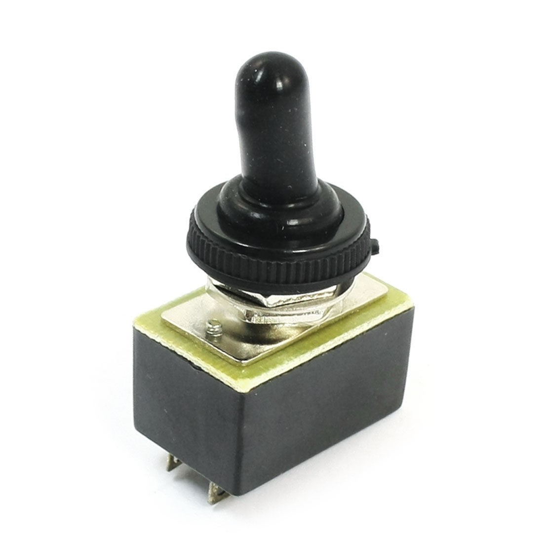 12mm Panel Mounted SPST Latching Toggle Switch AC 110V 6A w Rocker Cover