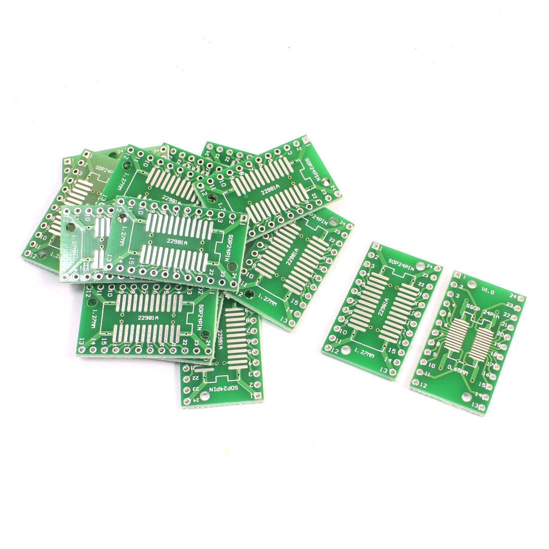 15Pcs SMD SOP24 SSOP24 TSSOP24 0.65mm/1.27mm to DIP 2.54mm PCB Board Adapter