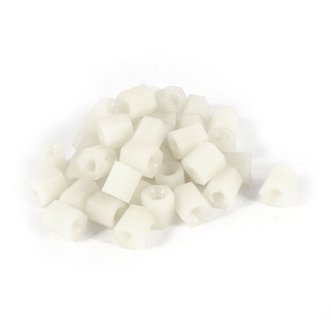 40 Pcs Insulated Nylon Screw Nut Hex Hexagonal Standoff Spacer M3x6