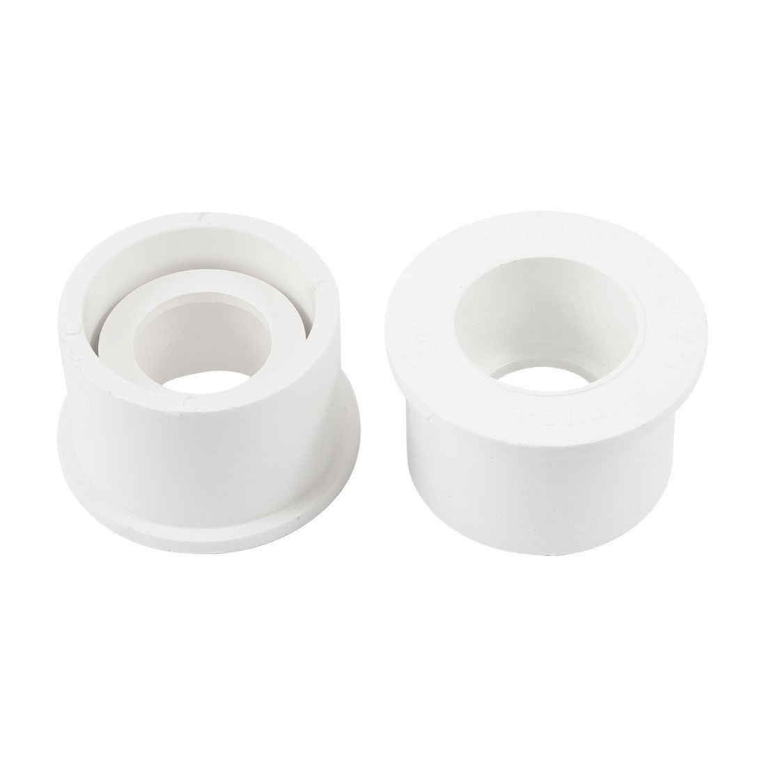 30mm Inner Dia to 50mm OD Water Supply Pipe Tube Adapter Connector White 2 Pcs
