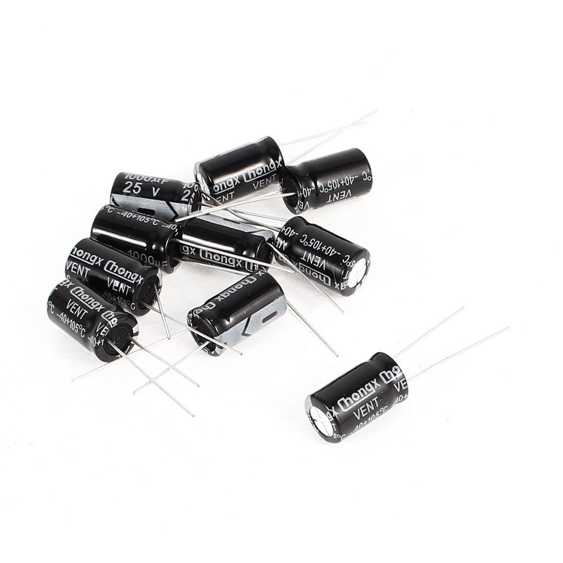10 Pcs 25V 1000UF Radial Cylindrical Aluminum Electrolytic Capacitor
