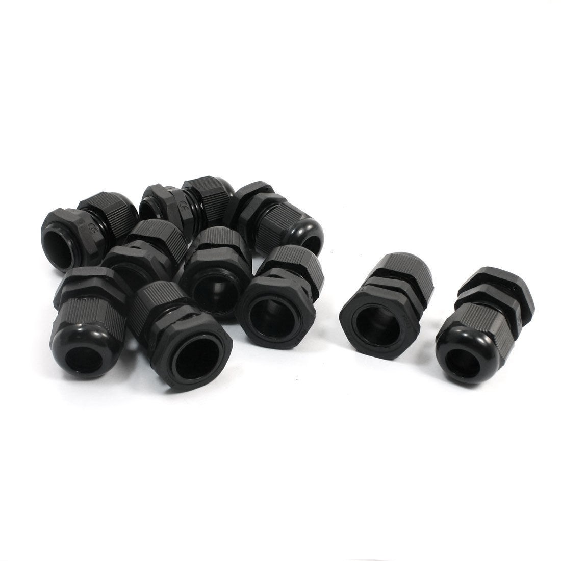 10 PCS PG13.5 19mm Thread Black Plastic Waterproof Cable Gland Joints 6-12mm