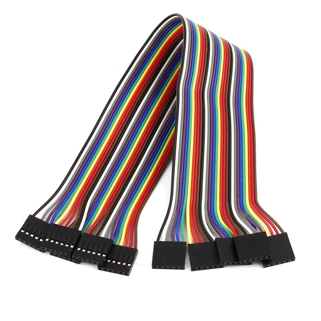 30cm 2.54mm F/F 6 Pin Solderless Colored Flexible Breadboard Jumper Wire 5 Pcs