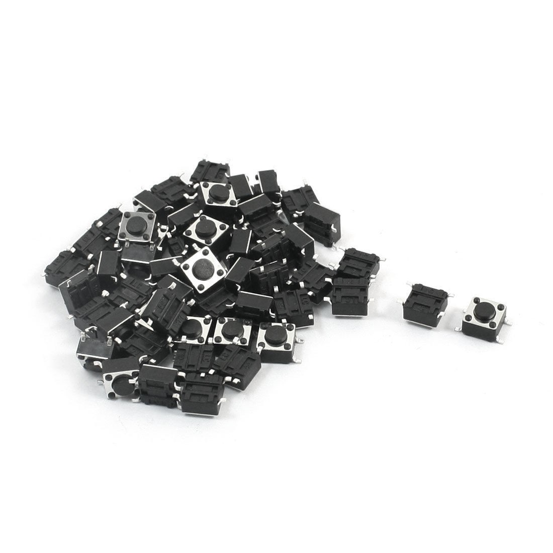 55Pcs Momentary Tact Tactile Push Button Switch 6x6x4.3mm 4-pin SMD