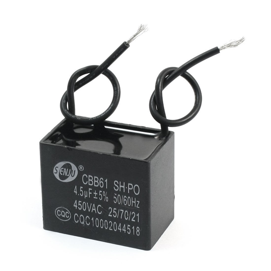 Rectangle Non Polar AC Motor Run Capacitor 4.5uF 450V CBB61