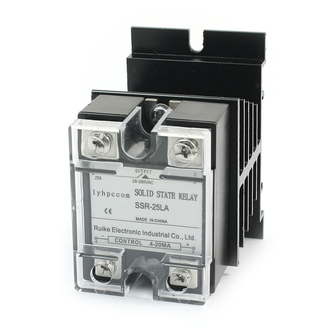 4-20mA to AC 28-280V 25A One Phase Solid State Relay w Aluminum Heat Sink