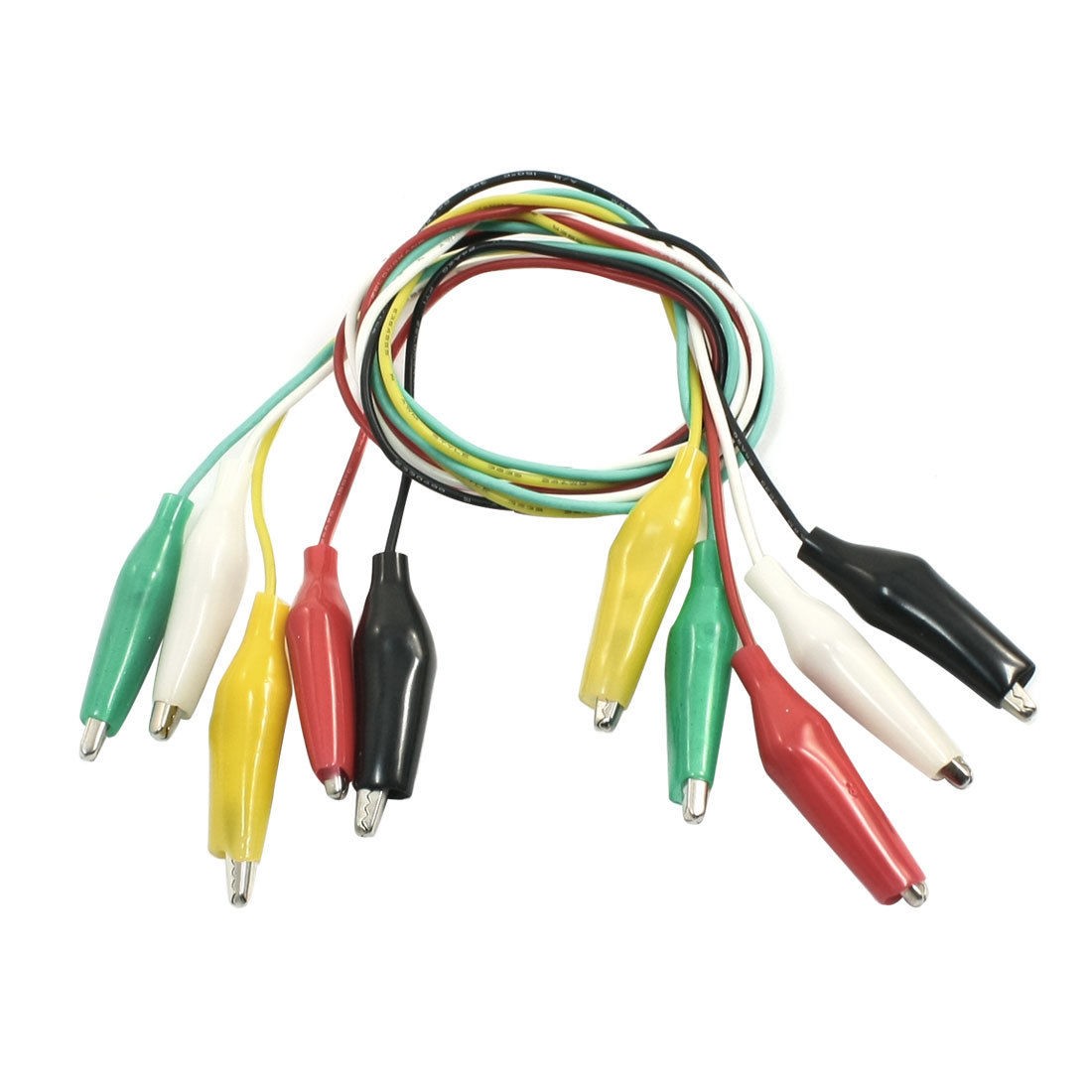 5Pcs Double-ended Test Leads 55cm Alligator Crocodile Roach Clip Jumper Wire