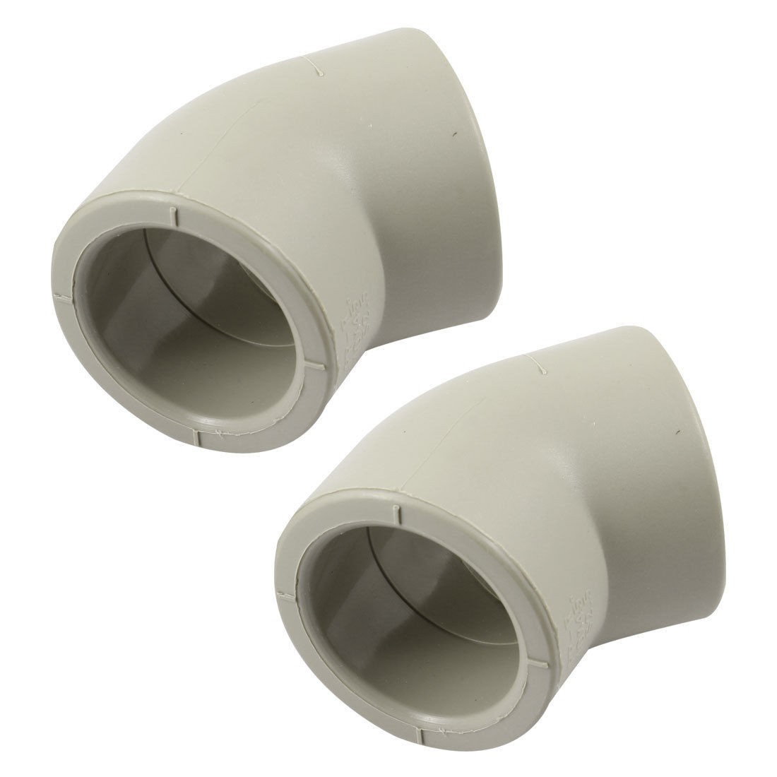 2 Pcs 2 Ways 40mm Inner Diameter PPR Hot Water Pipe Connectors Fittings Gray