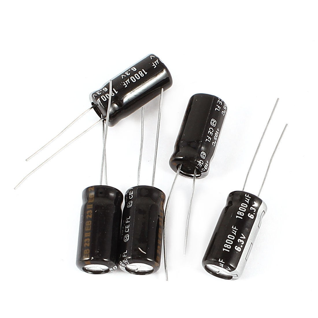 5 Pcs 1800uF DC 6.3V Radial Electrolytic Capacitor 8x16mm